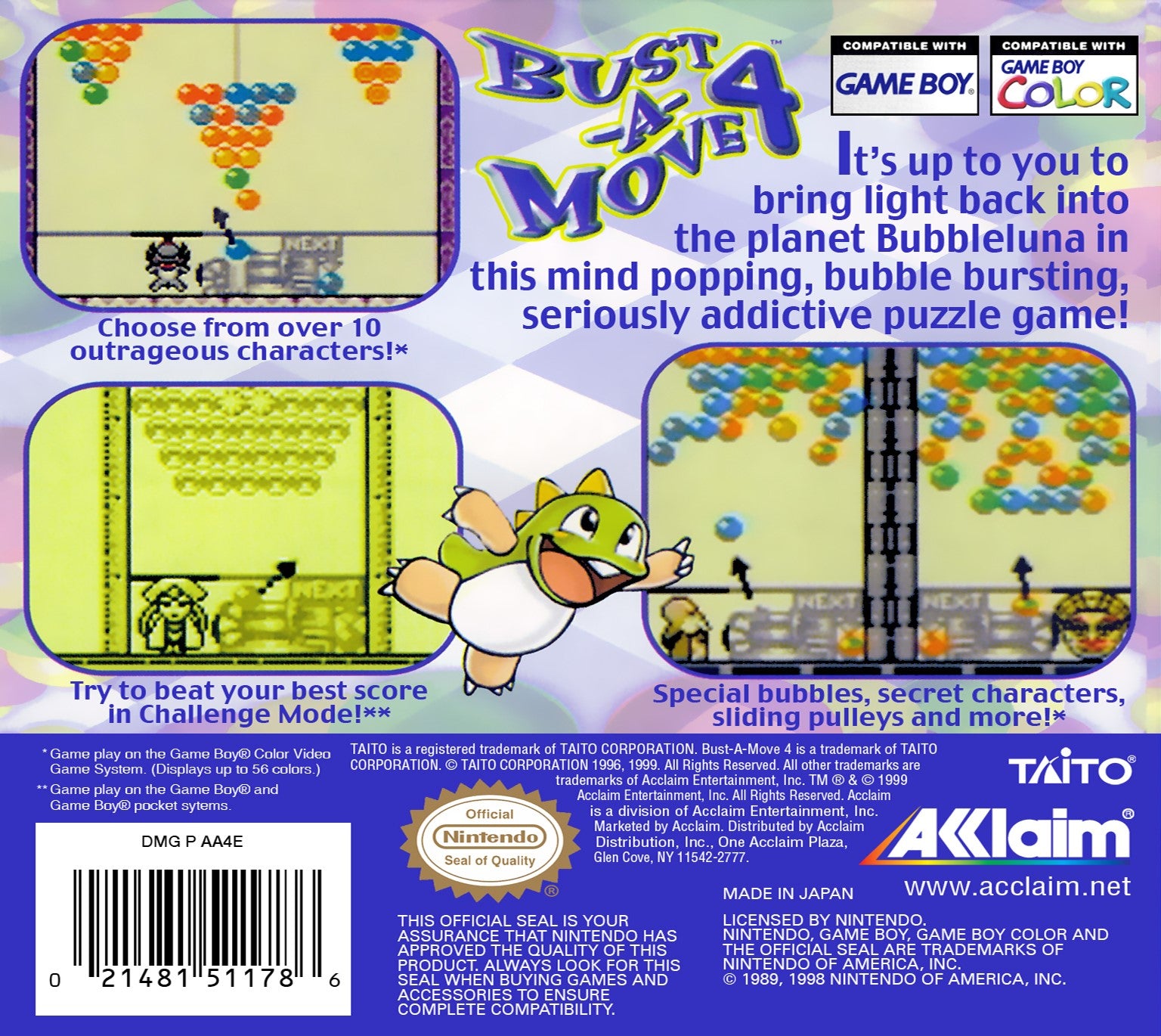 Bust a move 4 Game Boy Color - Video Game - Used - CaveGamers - Image 2