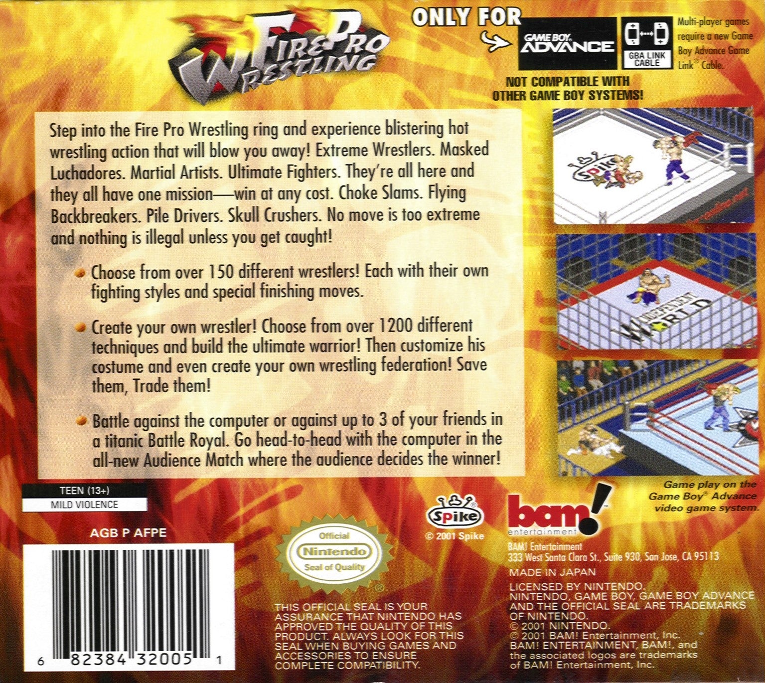 Fire Pro Wrestling 2 Game Boy Advance - Video Game - Used - CaveGamers - Image 2