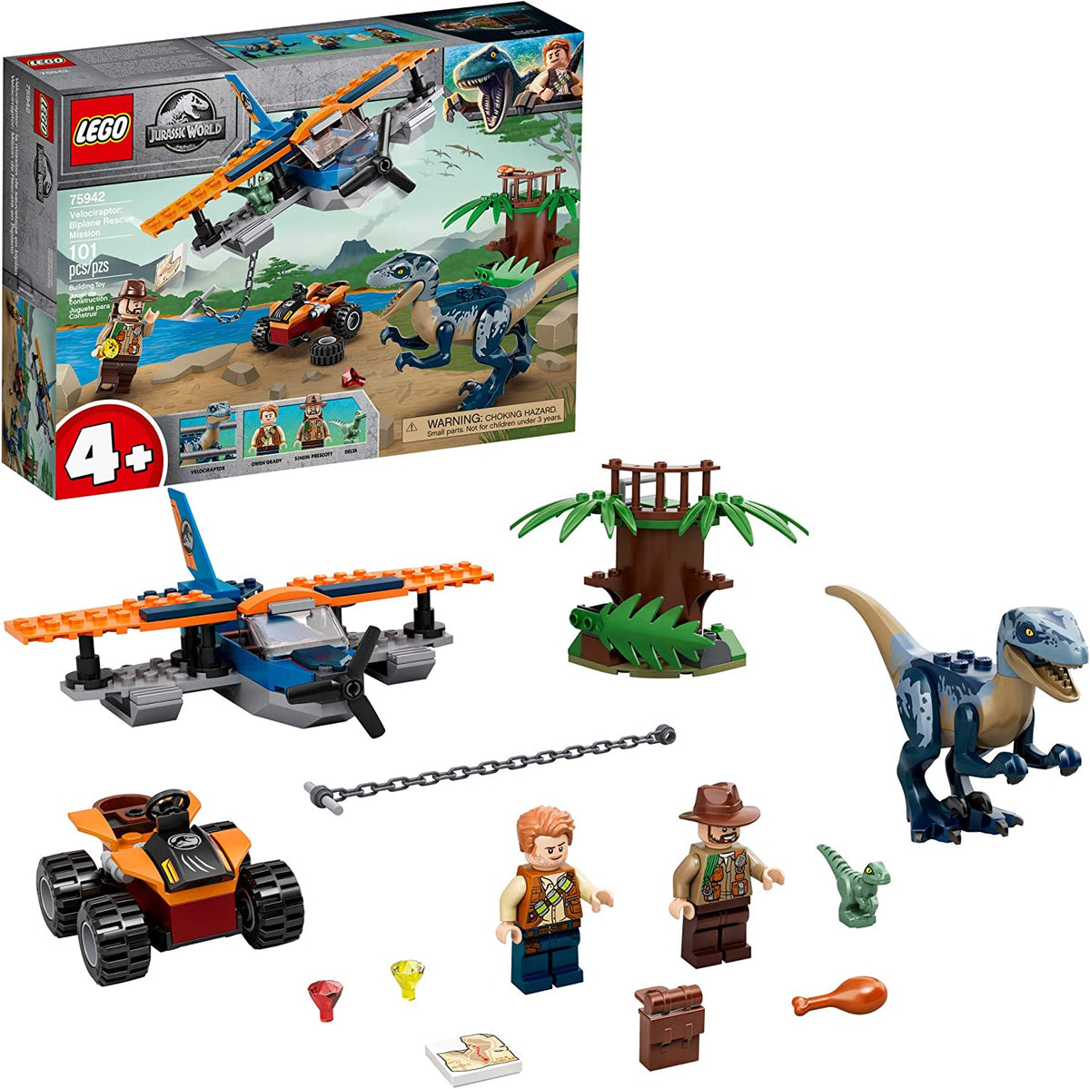 LEGO Jurassic World Velociraptor: Biplane Rescue Mission 75942 Building Sets - Toys - New - CaveGamers - Image 3