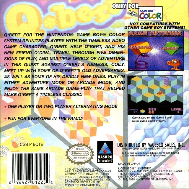 Q*bert Game Boy Color - Video Game - Used - CaveGamers - Image 2