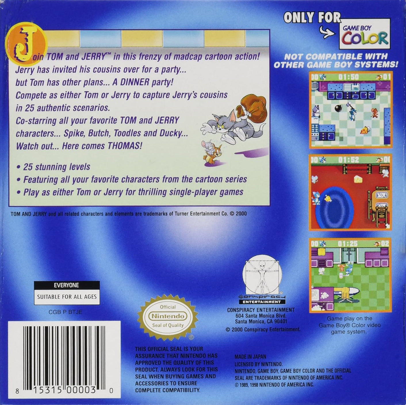 Tom & Jerry: Mouse Hunt Game Boy Color - Video Game - Used - CaveGamers - Image 2