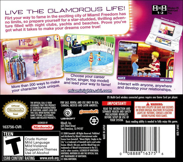 Miami Nights DS - Video Game - Used - CaveGamers - Image 2