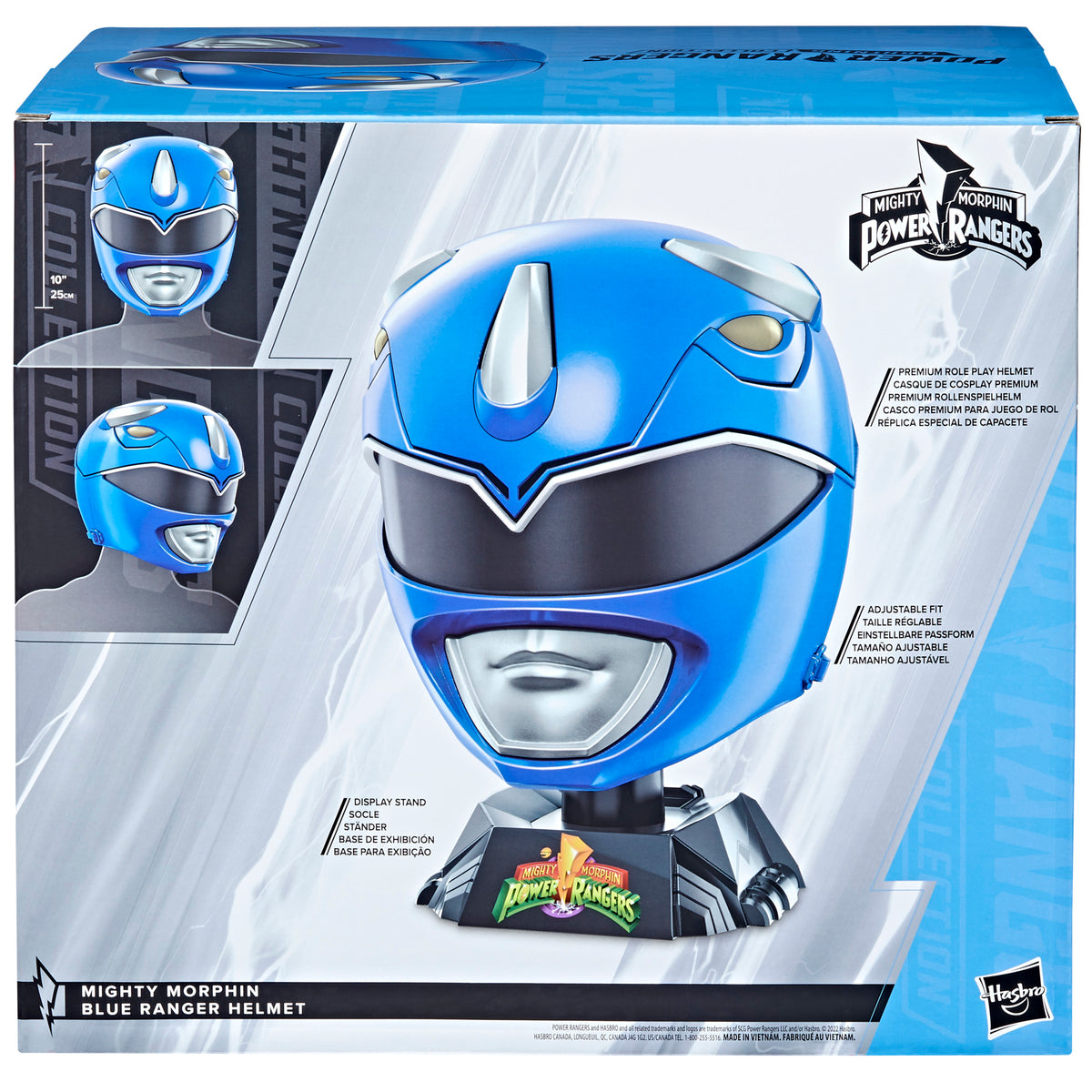 Power Rangers Lightning Collection Mighty Morphin Blue Ranger Helmet Prop Replicas - Toys - New - CaveGamers - Image 3