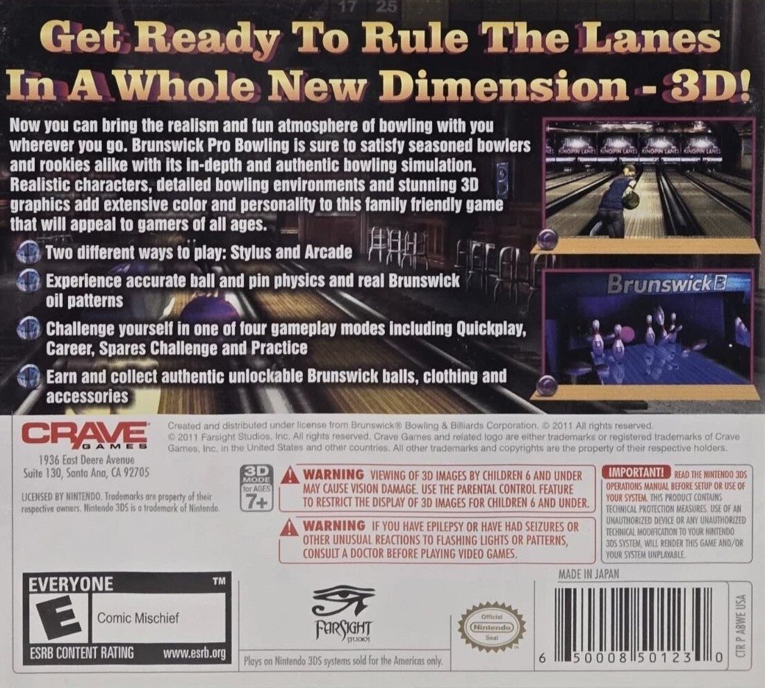 Brunswick Pro Bowling 3DS - Video Game - Used - CaveGamers - Image 2