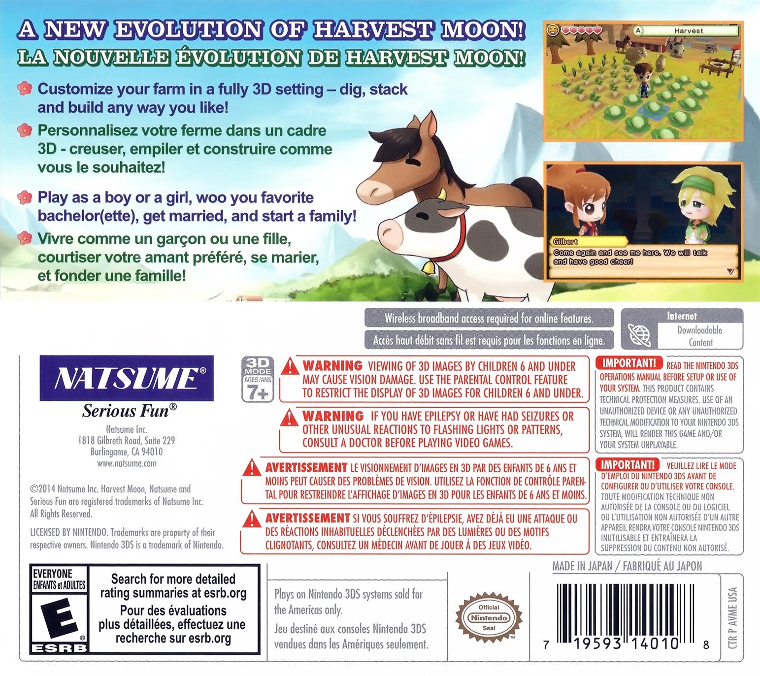 Harvest Moon 3D: The Lost Valley 3DS - Video Game - Used - CaveGamers - Image 2