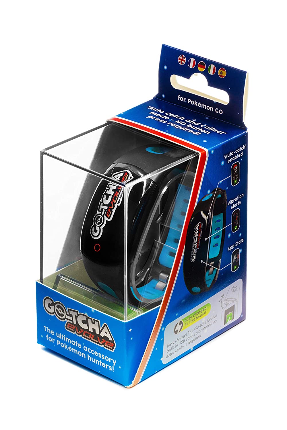 Pokemon Go GO-TCHA Evolve LED-Touch Wristband Accessory Auto Catch - Blue/Black - Electronics - New - CaveGamers - Image 4