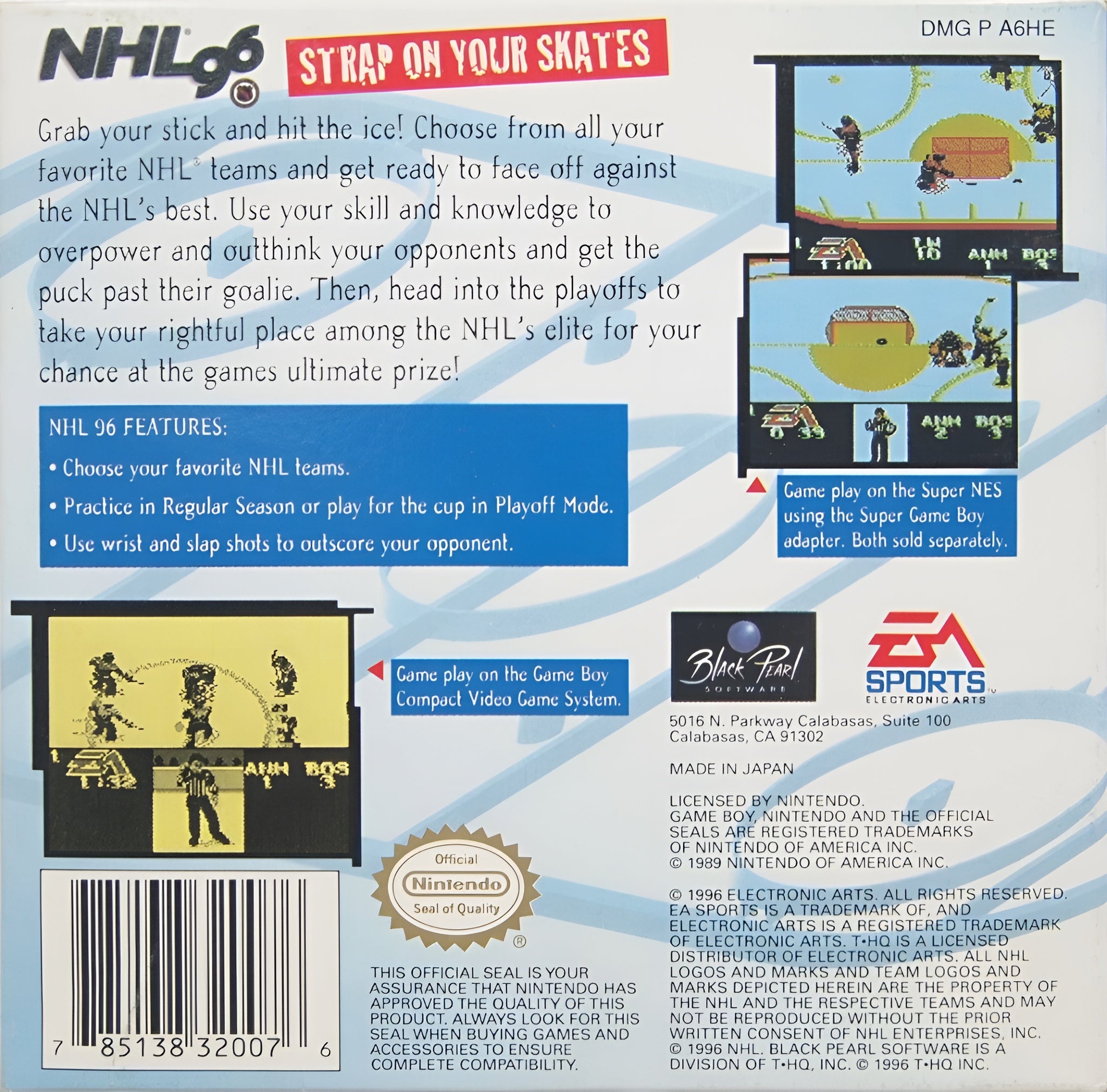 NHL Hockey '96 Game Boy - Video Game - Used - CaveGamers - Image 2