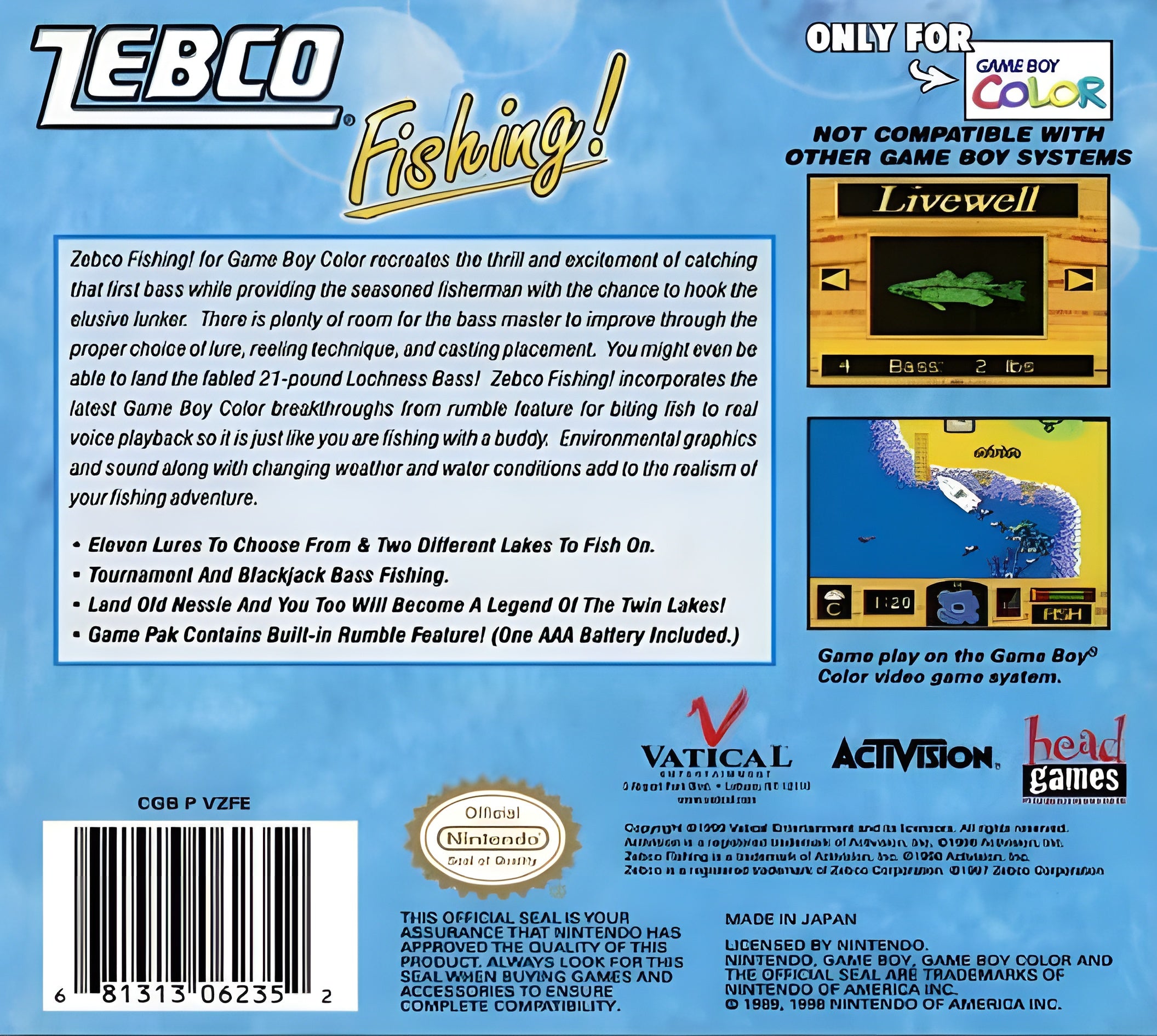 Zebco Fishing Game Boy Color - Video Game - Used - CaveGamers - Image 2