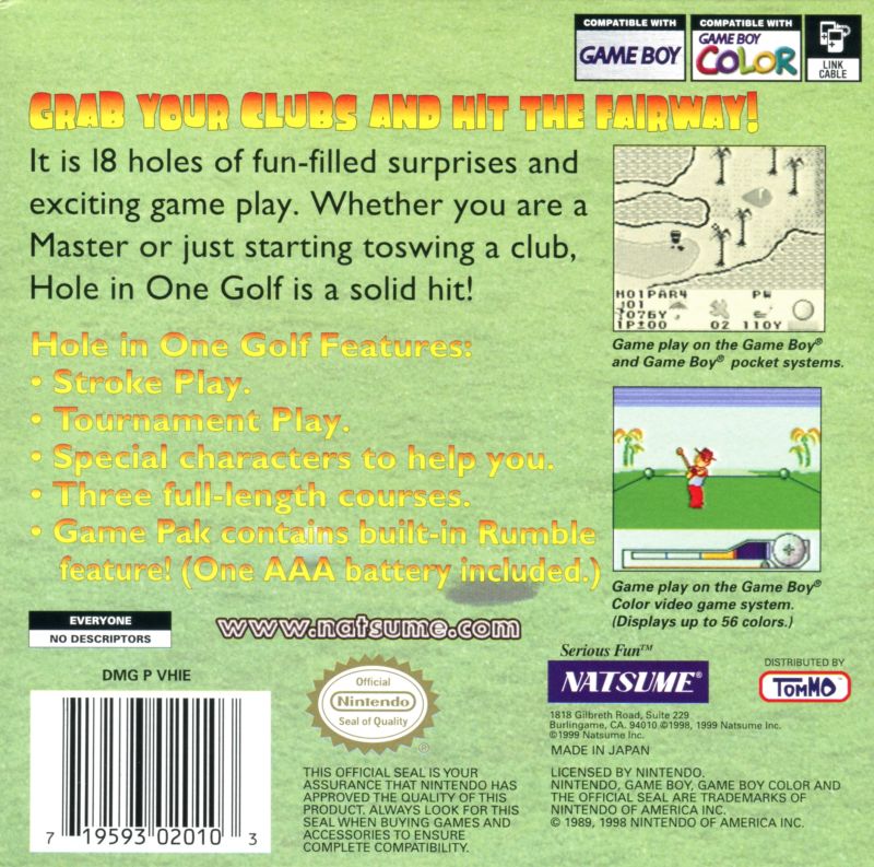 Hole in One Golf Game Boy Color - Video Game - Used - CaveGamers - Image 2