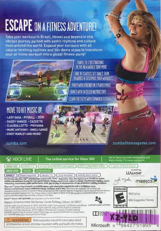 Zumba Fitness World Party Xbox 360 - Video Game - Used - CaveGamers - Image 2
