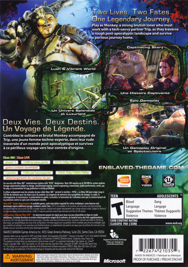 Enslaved: Odyssey To The West Xbox 360 - Video Game - Used - CaveGamers - Image 2