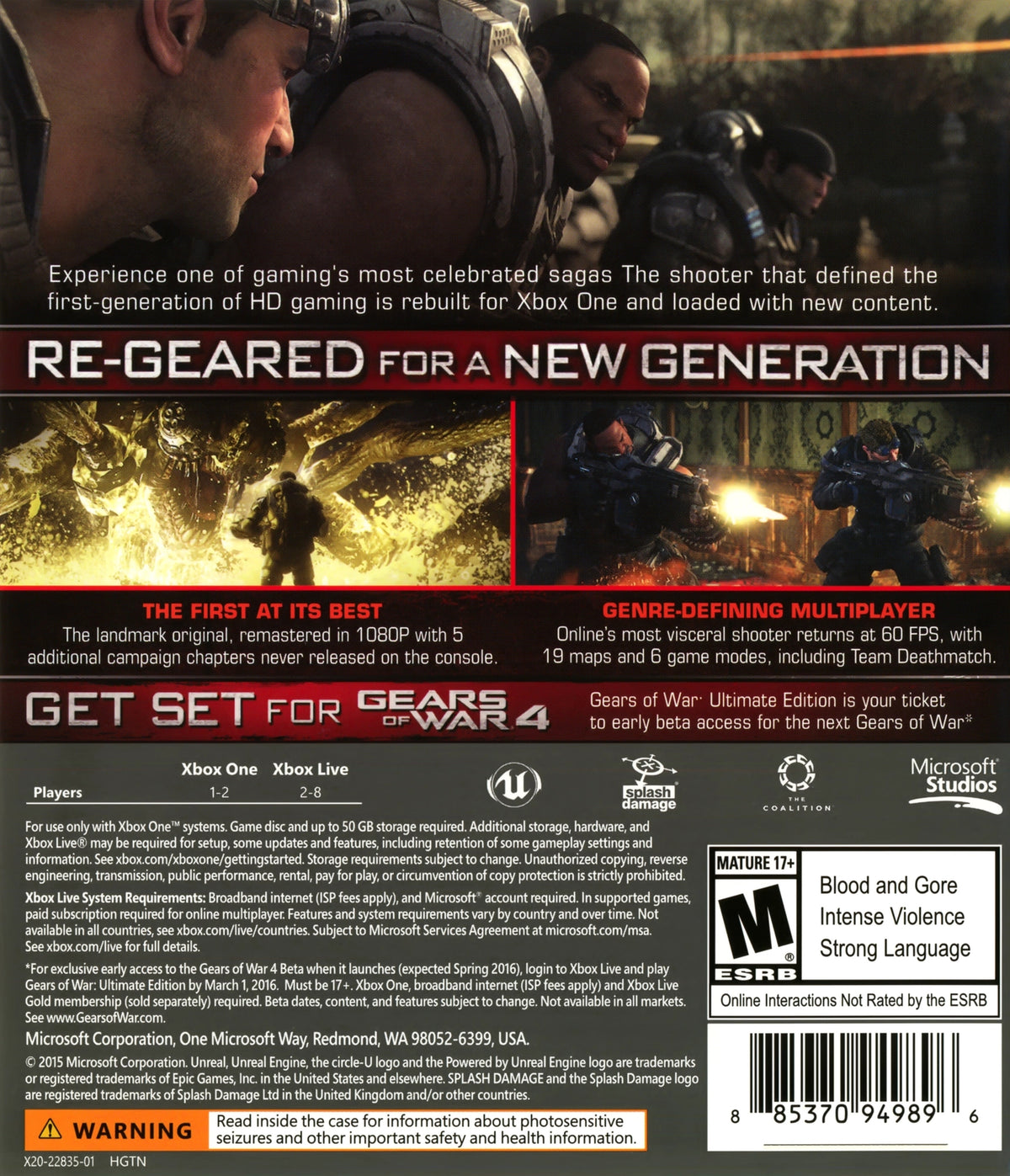 Gears of War: Ultimate Edition Xbox One - Video Game - Used - CaveGamers - Image 2