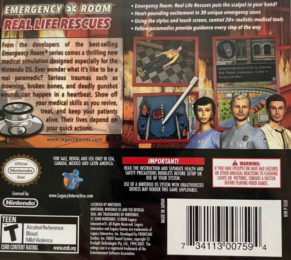 Emergency Room: Real Life Rescues DS - Video Game - Used - CaveGamers - Image 2