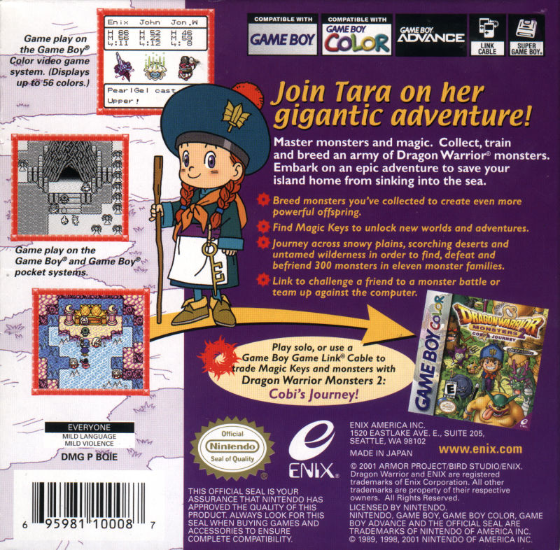 Dragon Warrior Monsters 2: Tara's Adventure Game Boy Color - Video Game - Used - CaveGamers - Image 2