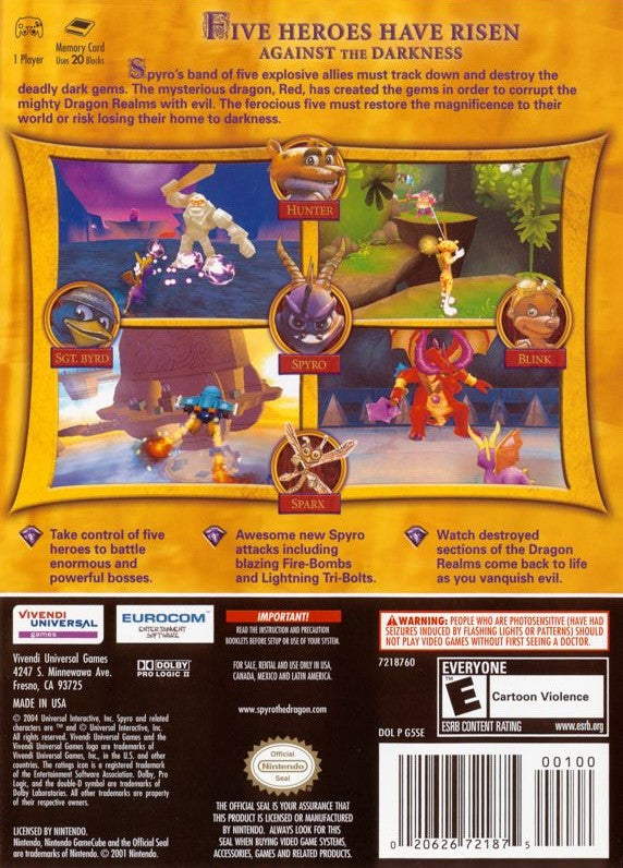 Spyro: A Hero's Tail GameCube - Video Game - Used - CaveGamers - Image 2