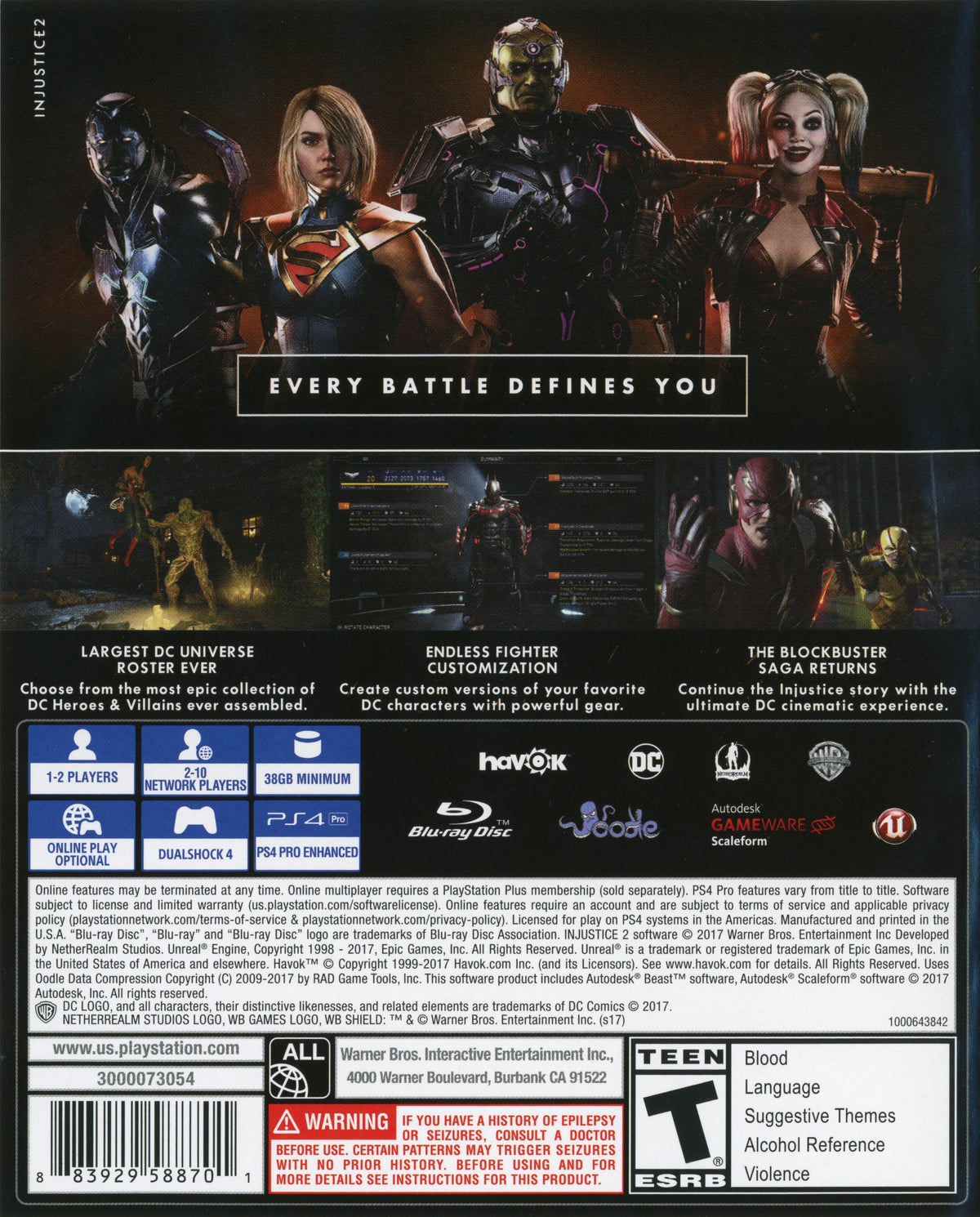 Injustice 2 PS4 - Video Game - Used - CaveGamers - Image 2