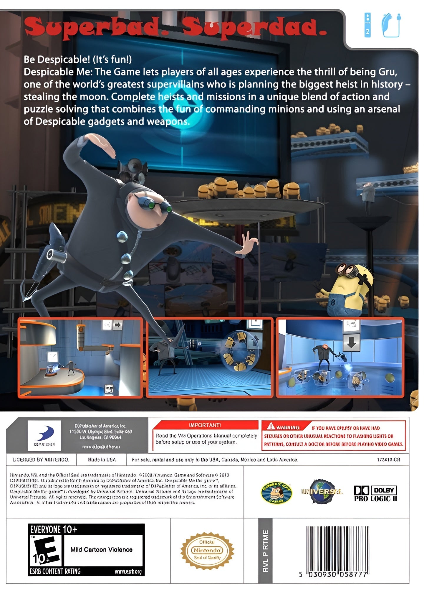 Despicable Me: The Game For Wii - Video Game - Used - CaveGamers - Image 2
