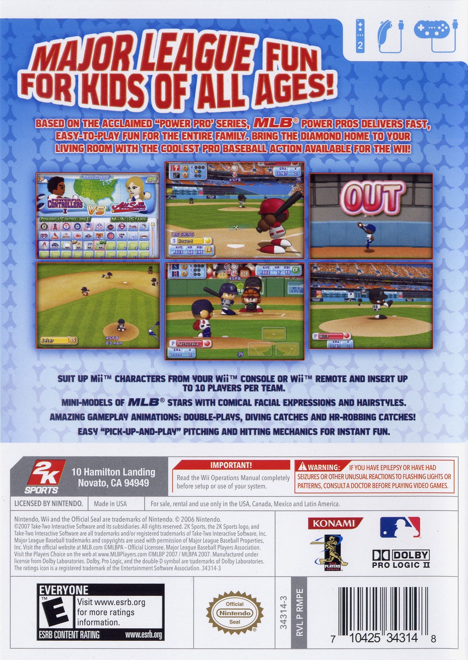 MLB Power Pros Wii - Video Game - Used - CaveGamers - Image 2
