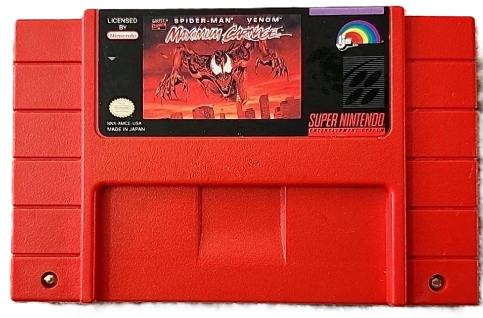 Spider-Man Venom Maximum Carnage SNES - Video Game - Used - CaveGamers - Image 3