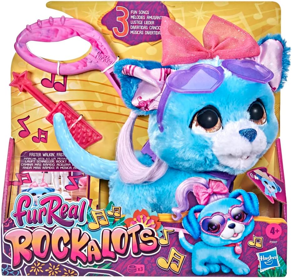 FurReal Rockalots Musical Interactive Walking Puppy - Blue - Toys - New - CaveGamers - Image 2