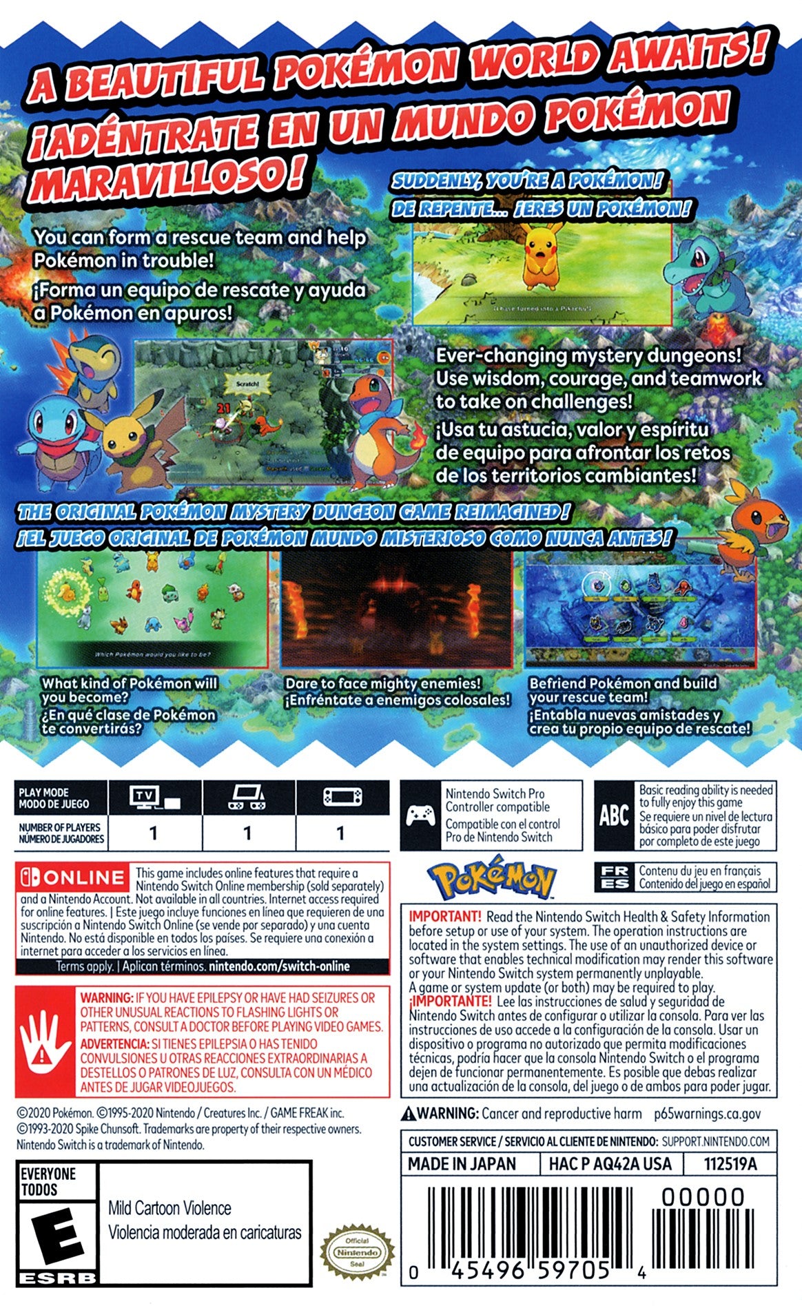 Pokemon Mystery Dungeon: Rescue Team DX Switch - Video Game - Used - CaveGamers - Image 2