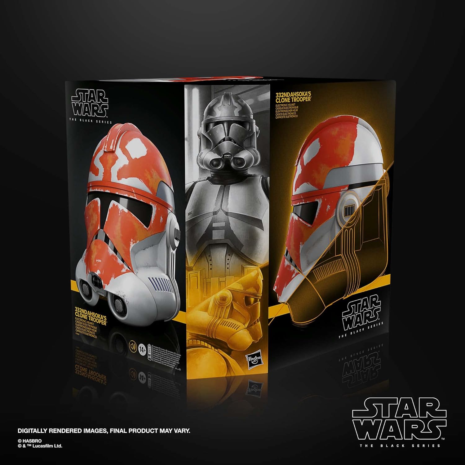 Star Wars: The Black Series - 332nd Ahsoka's Clone Trooper Premium Electronic Helmet Prop Replicas - Toys - New - CaveGamers - Image 2