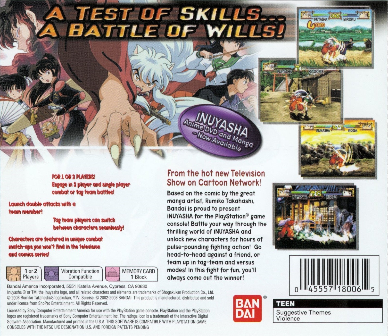 InuYasha: A Feudal Fairy Tale Playstation - Video Game - Used - CaveGamers - Image 2