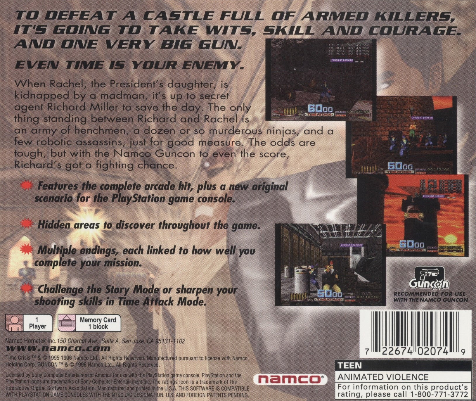Time Crisis Playstation - Video Game - Used - CaveGamers - Image 2