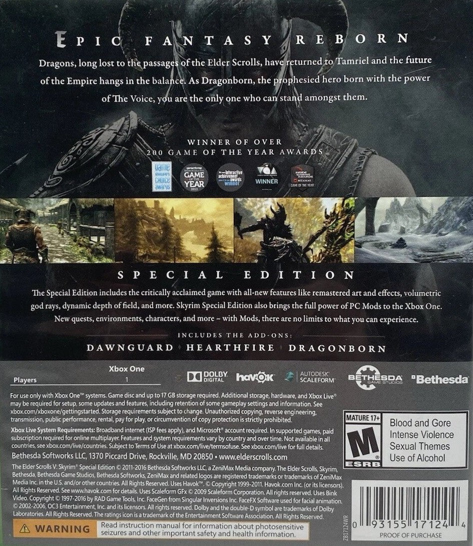 The Elder Scrolls V: Skyrim Special Edition Xbox One - Video Game - Used - CaveGamers - Image 2
