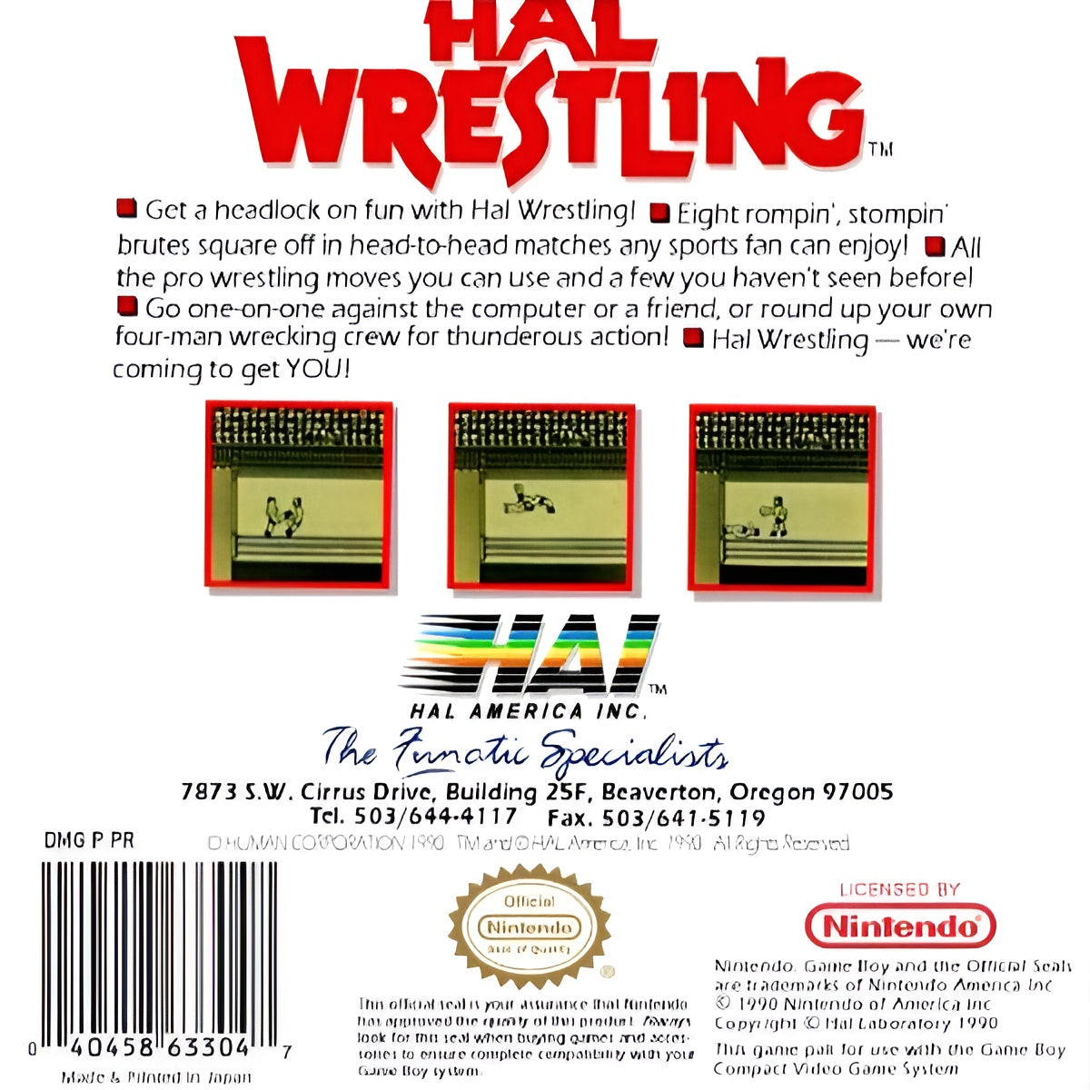 Hal Wrestling Game Boy - Video Game - Used - CaveGamers - Image 2
