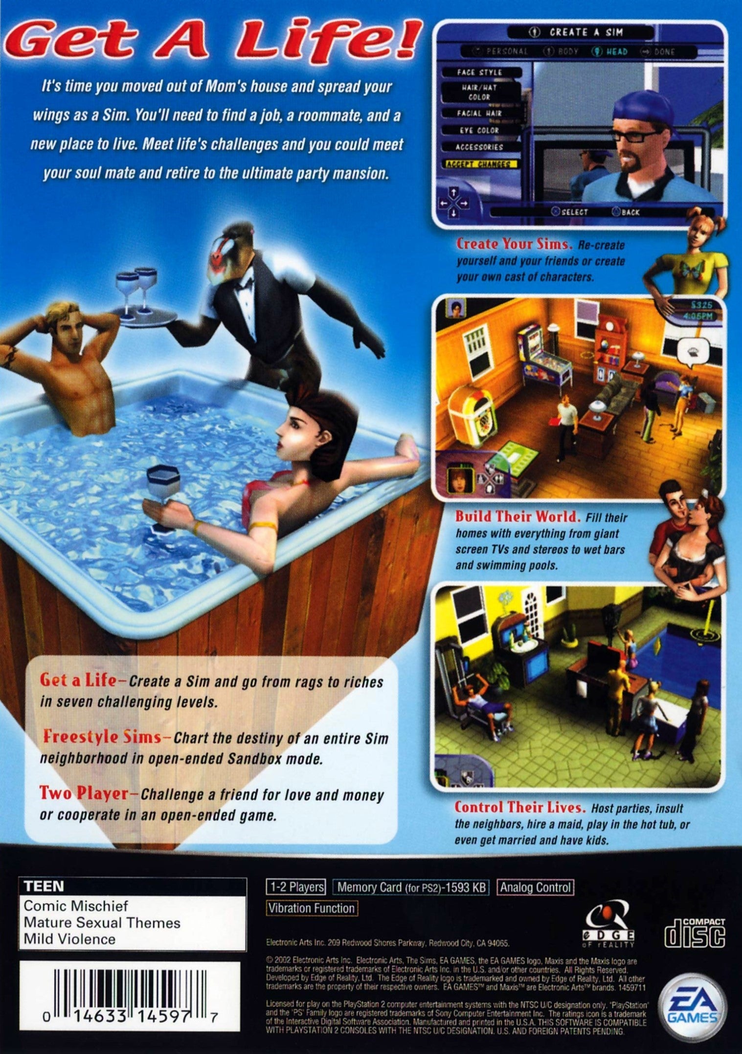 The Sims PS2 - Video Game - Used - CaveGamers - Image 2