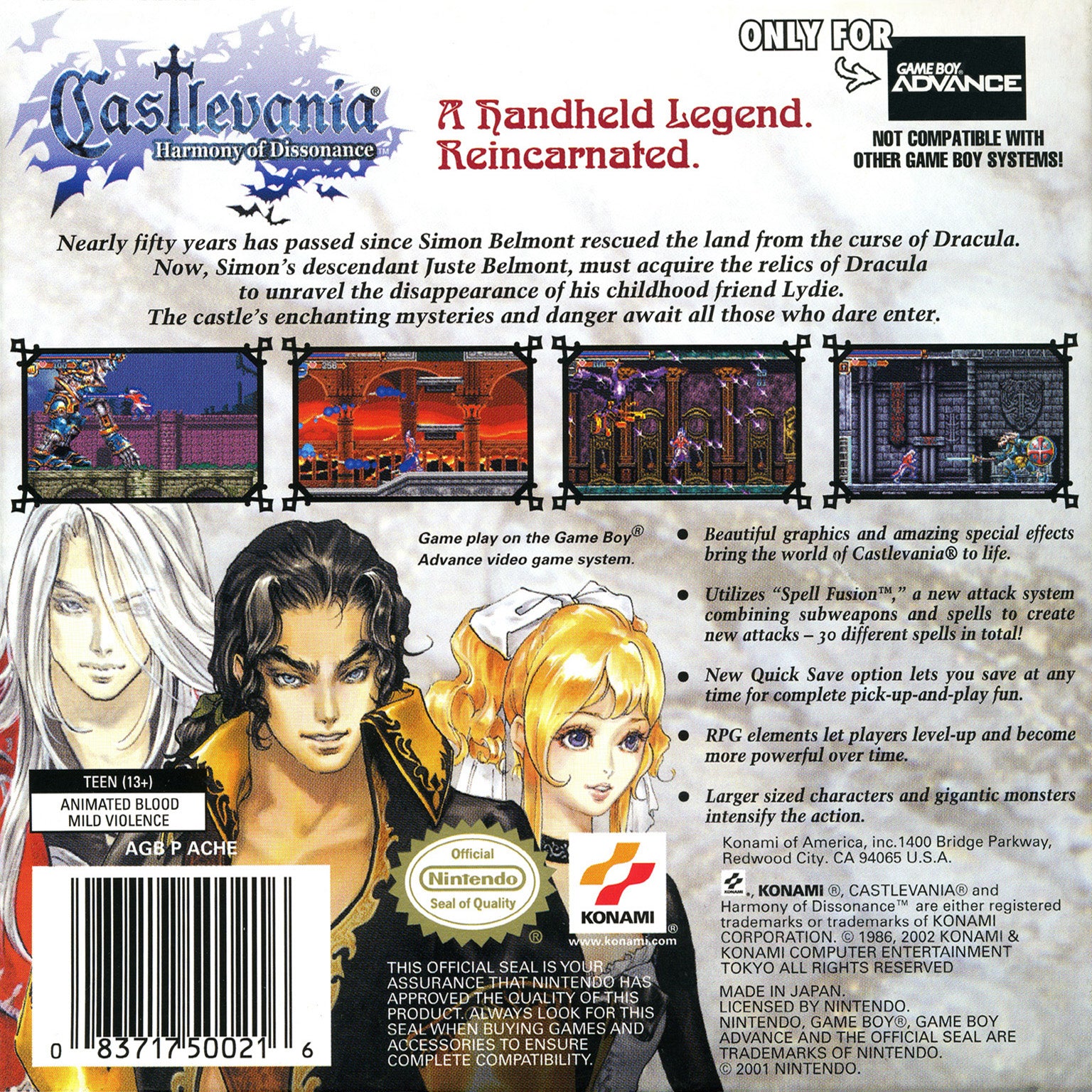 Castlevania Harmony of Dissonance Game Boy Advance - Video Game - Used - CaveGamers - Image 2