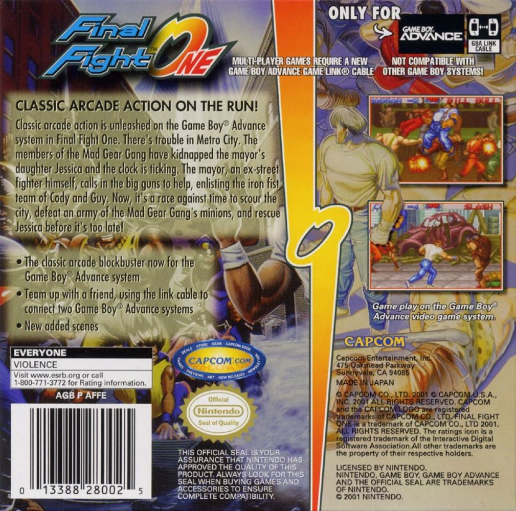 Final Fight One Game Boy Advance - Video Game - Used - CaveGamers - Image 2