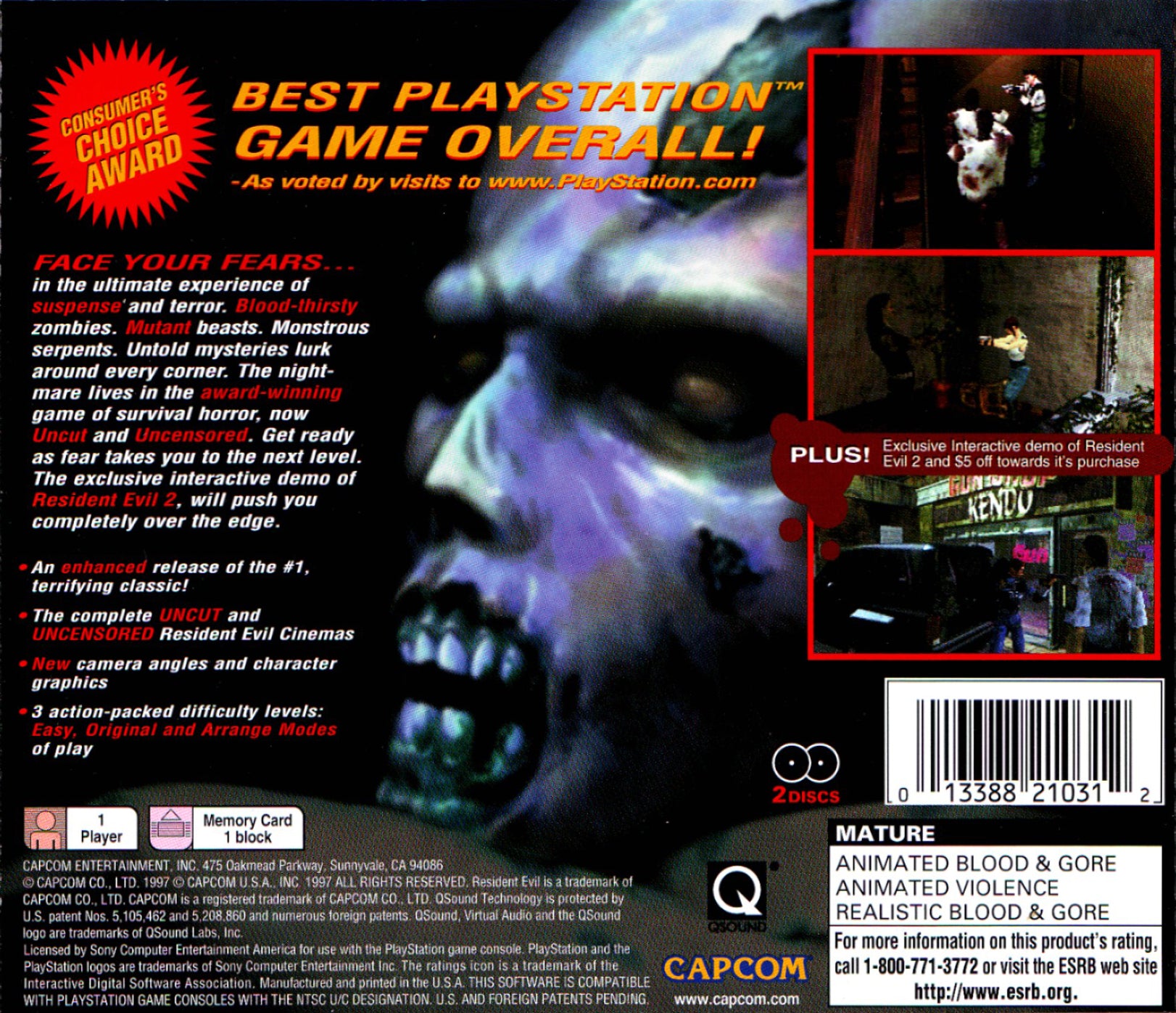 Resident Evil: Director's Cut Playstation - Video Game - Used - CaveGamers - Image 2