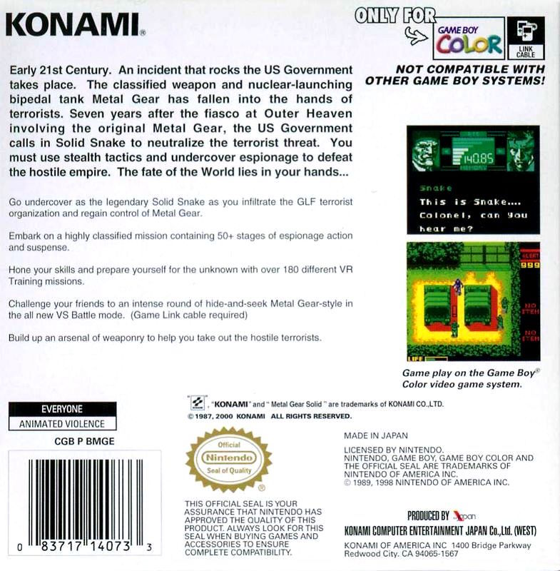 Metal Gear Solid Game Boy Color - Video Game - Used - CaveGamers - Image 2