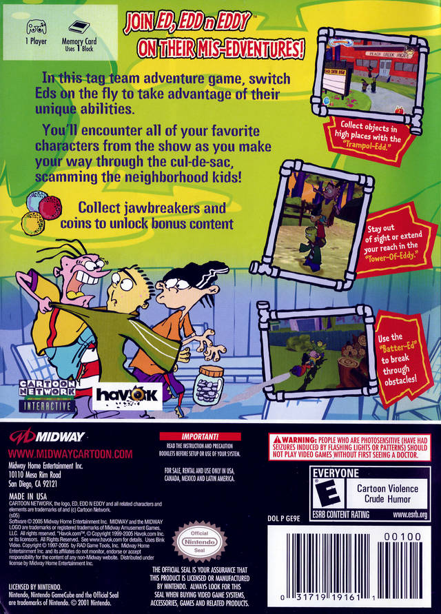 Ed Edd N Eddy Mis-Edventures GameCube - Video Game - Used - CaveGamers - Image 2