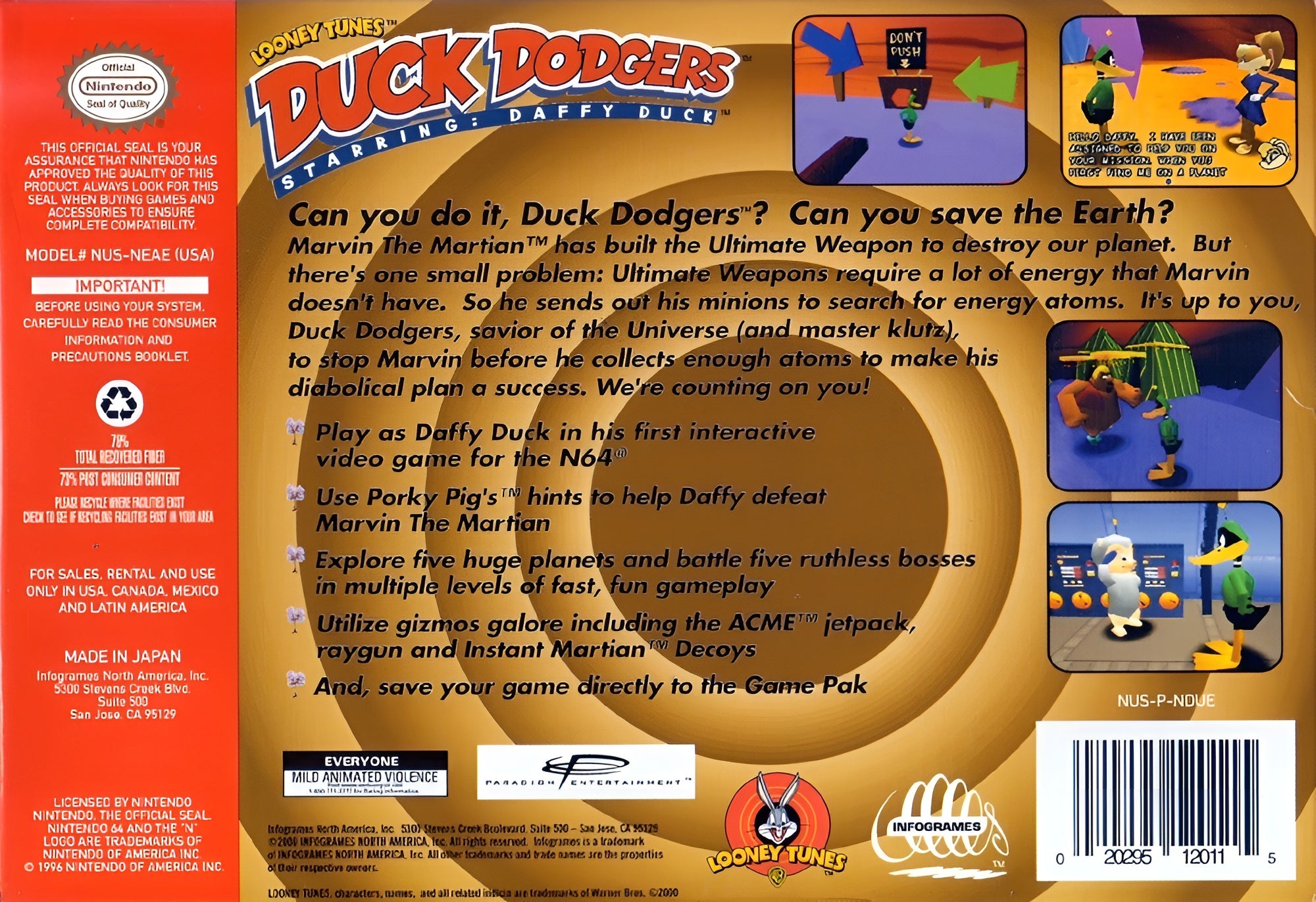 Duck Dodgers N64 - Video Game - Used - CaveGamers - Image 2