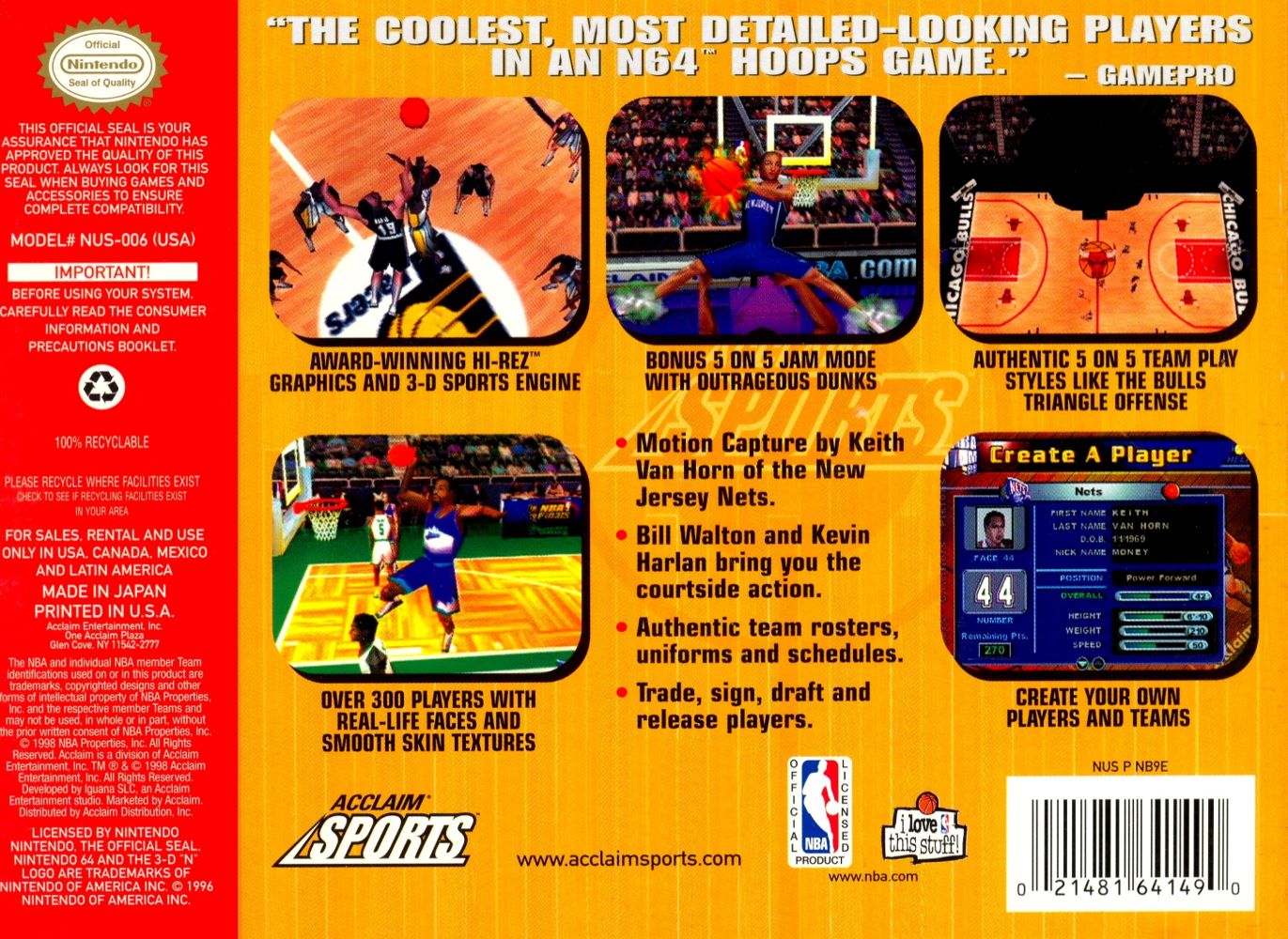 NBA Jam 99 N64 - Video Game - Used - CaveGamers - Image 2