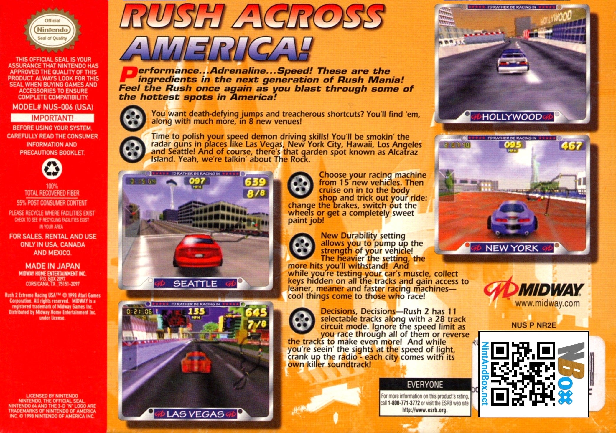 Rush 2 N64 - Video Game - Used - CaveGamers - Image 2