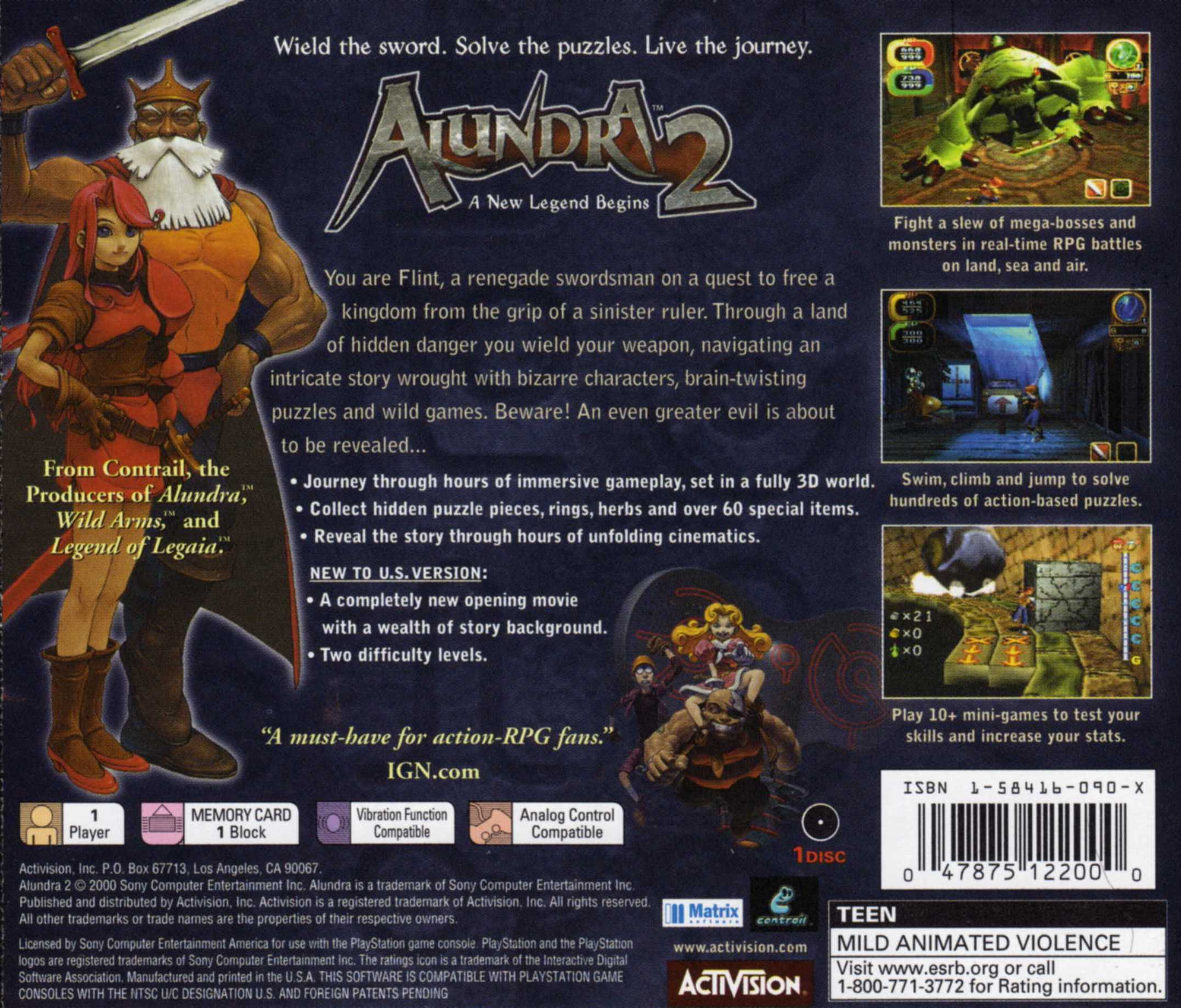 Alundra 2 Playstation - Video Game - Used - CaveGamers - Image 2