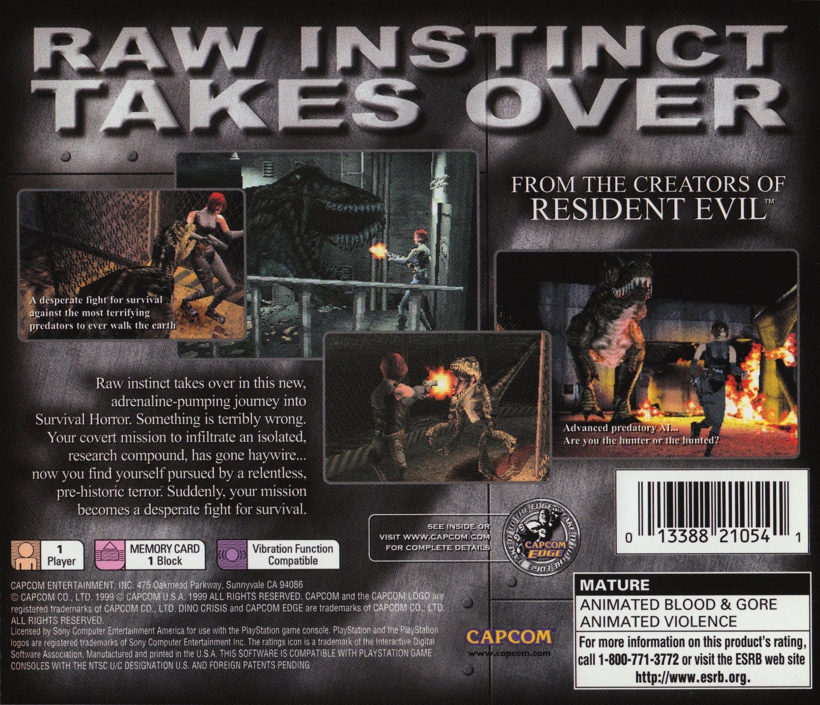 Dino Crisis Playstation - Video Game - Used - CaveGamers - Image 2