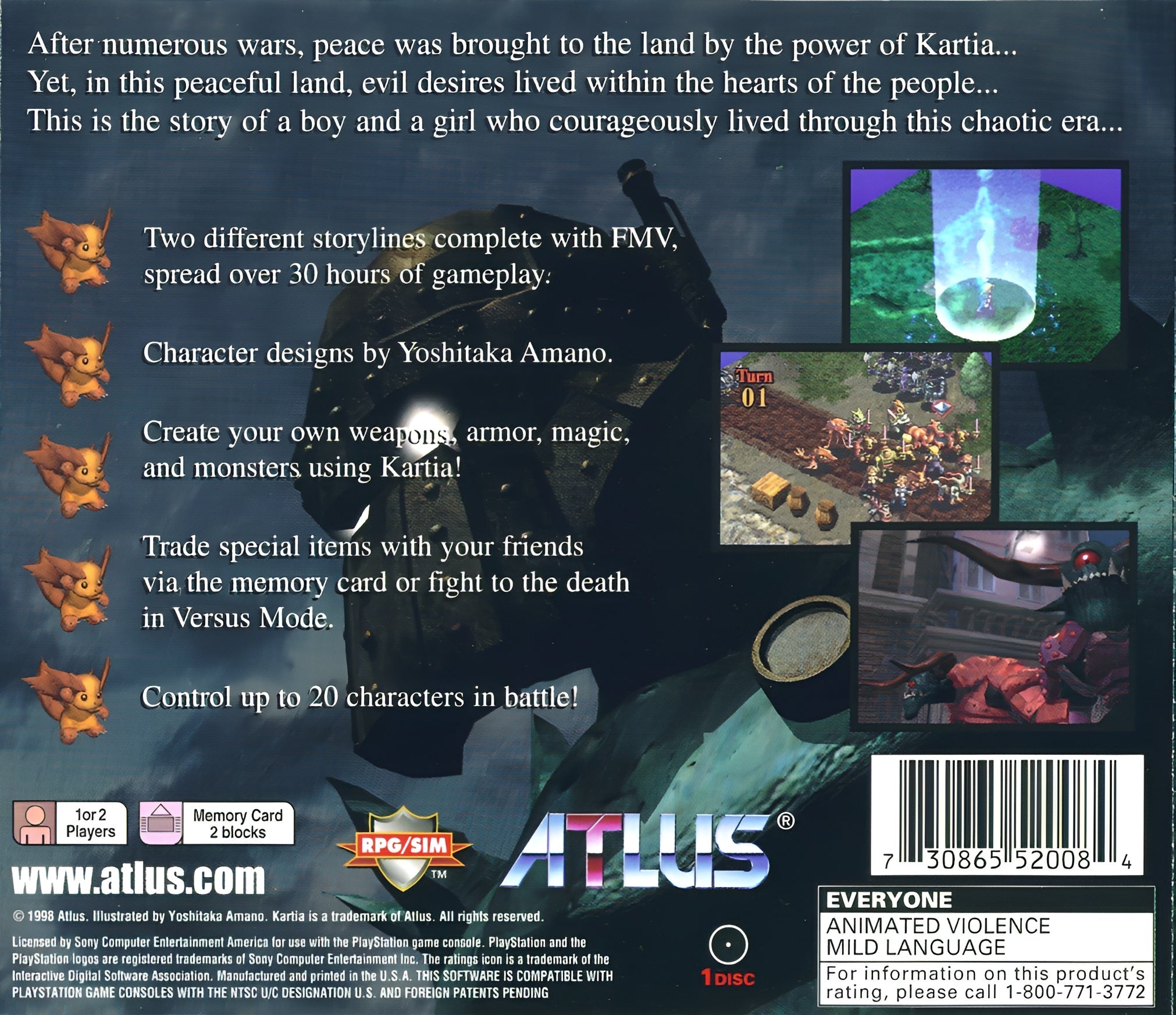 Kartia Word of Fate Playstation - Video Game - Used - CaveGamers - Image 2