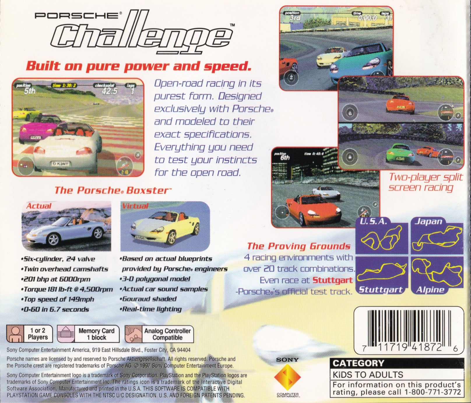 Porsche Challenge Playstation - Video Game - Used - CaveGamers - Image 2