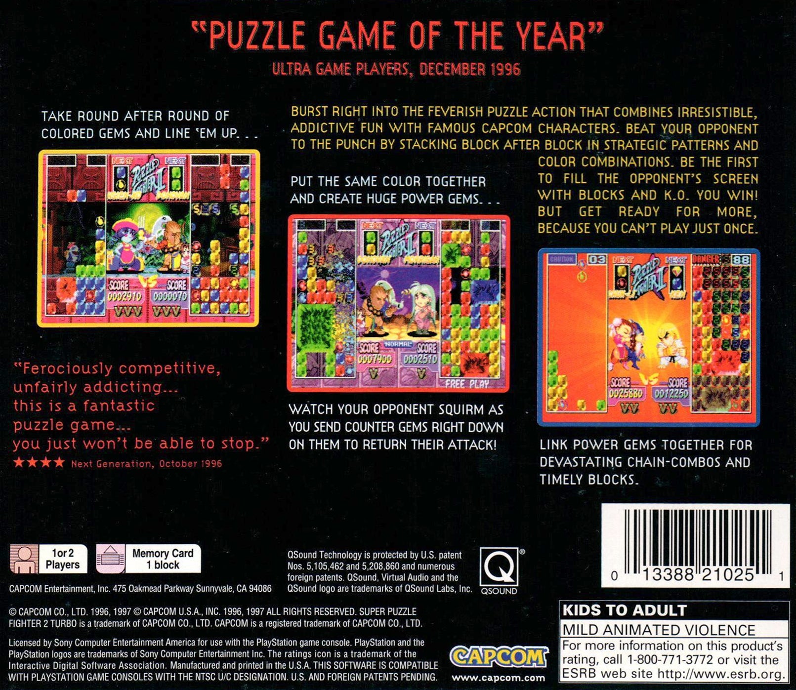 Super Puzzle Fighter II Turbo Playstation - Video Game - Used - CaveGamers - Image 2
