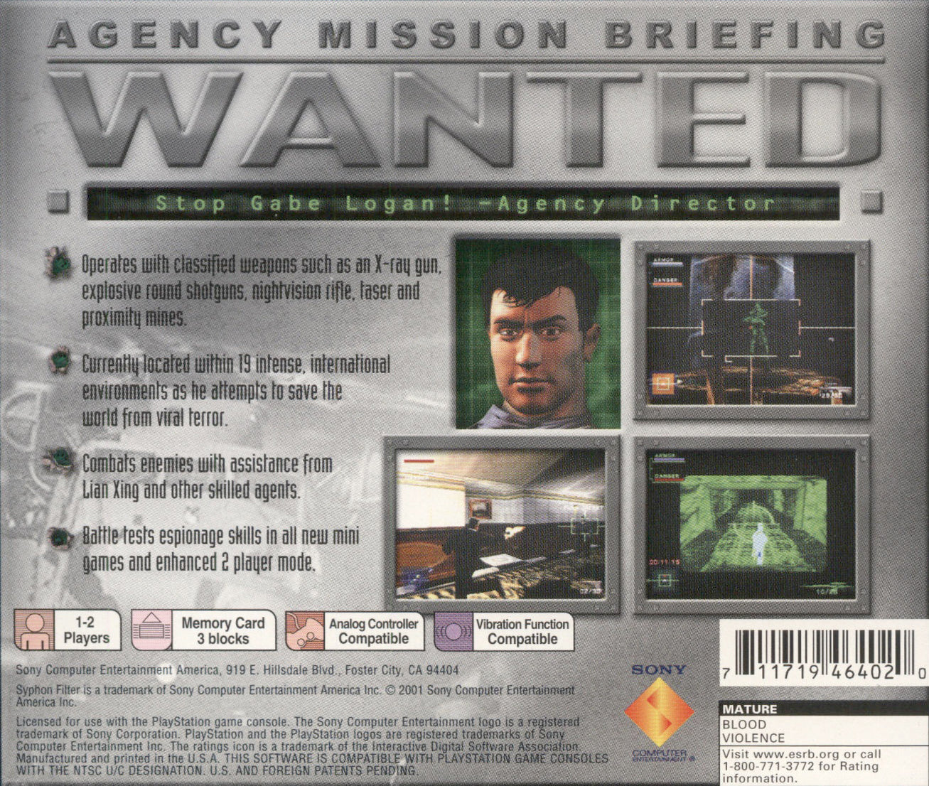 Syphon Filter 3 Playstation - Video Game - Used - CaveGamers - Image 2