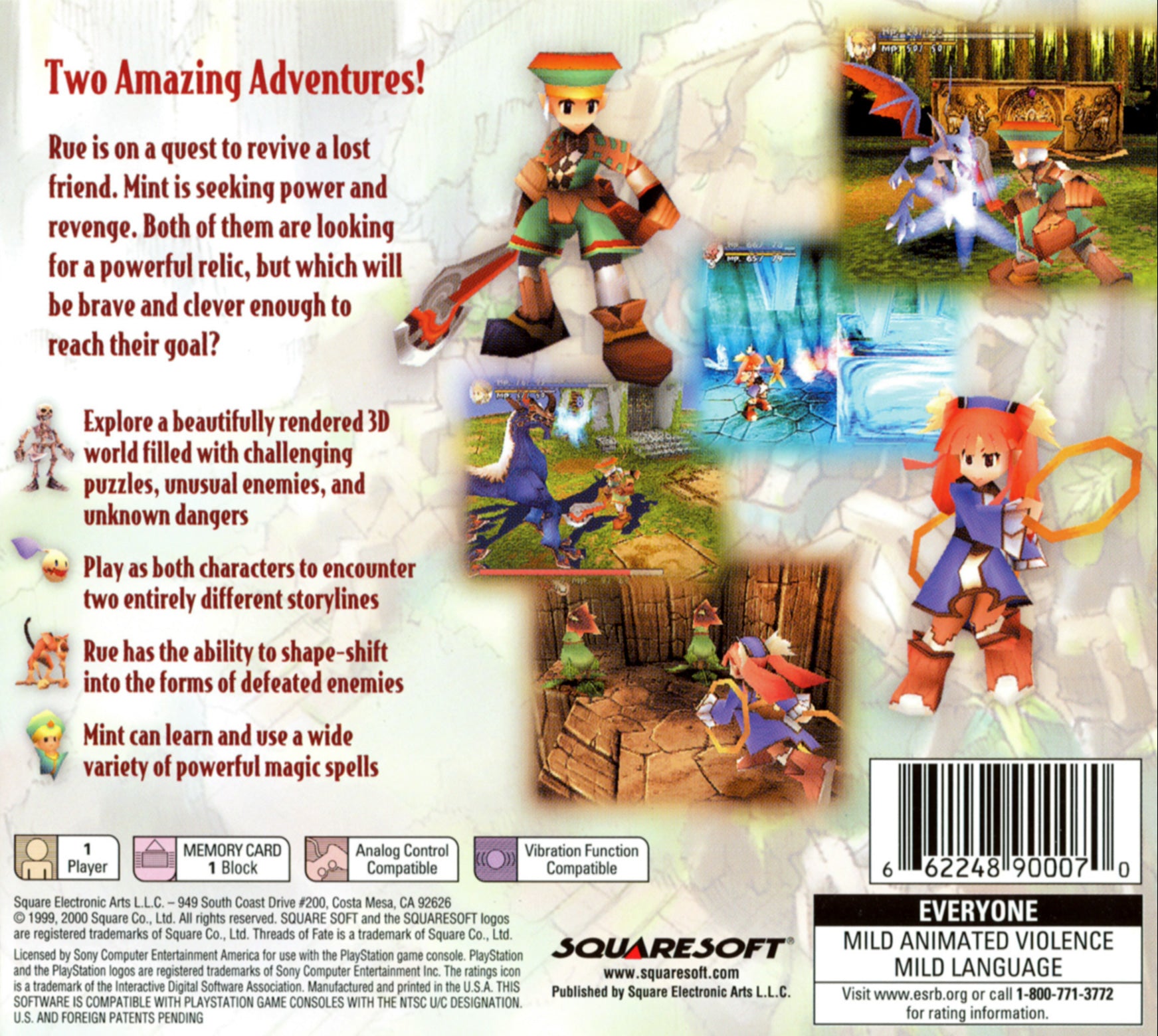 Threads of Fate Playstation - Video Game - Used - CaveGamers - Image 2