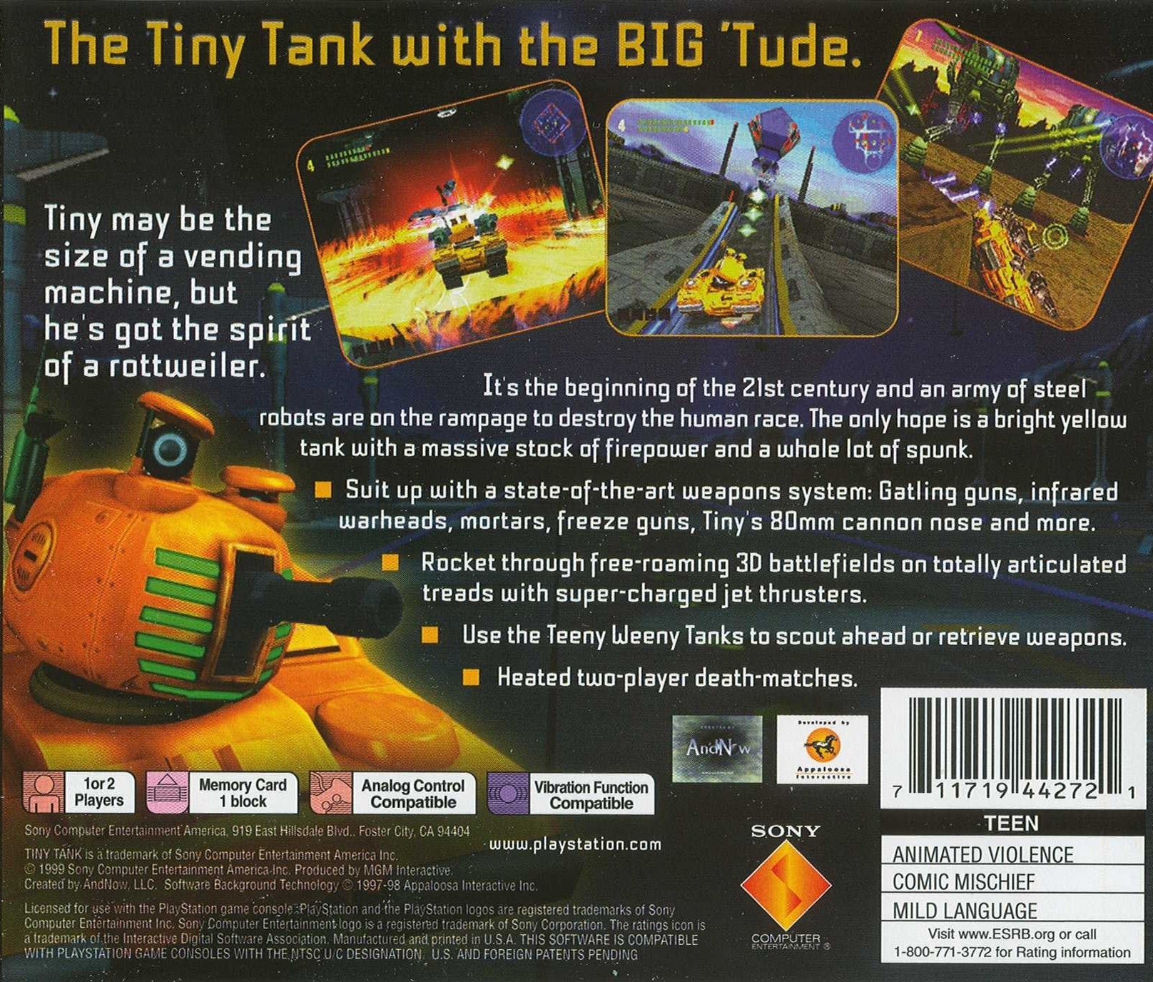 Tiny Tank Playstation - Video Game - Used - CaveGamers - Image 2