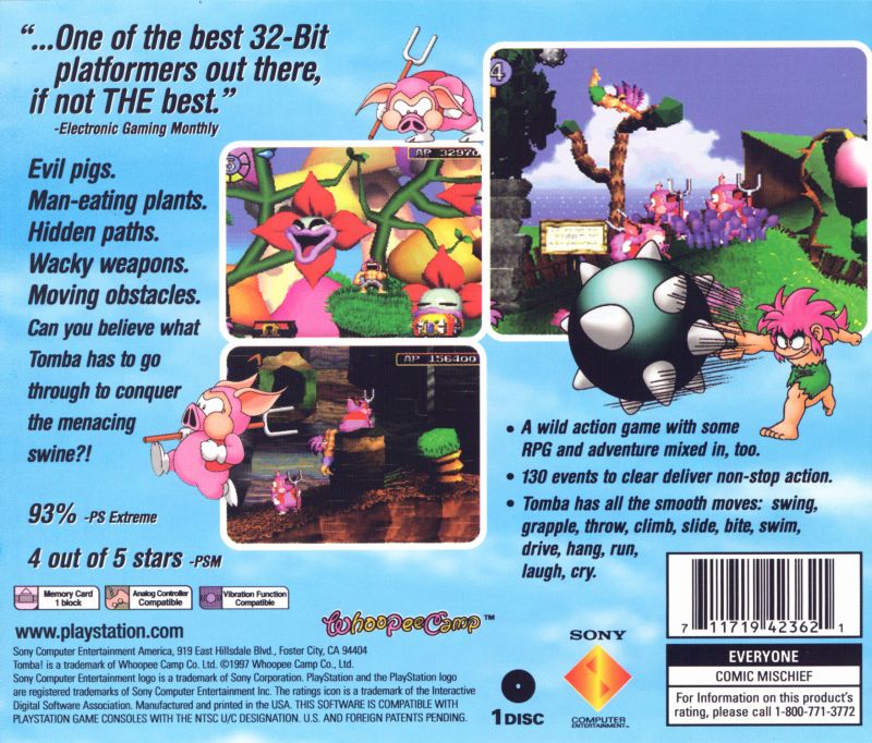 Tomba Playstation - Video Game - Used - CaveGamers - Image 2