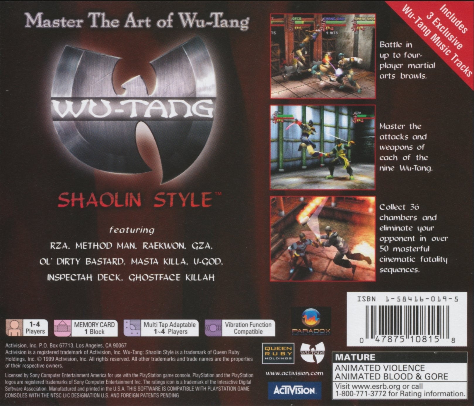 Wu-Tang Shaolin Style Playstation - Video Game - Used - CaveGamers - Image 2
