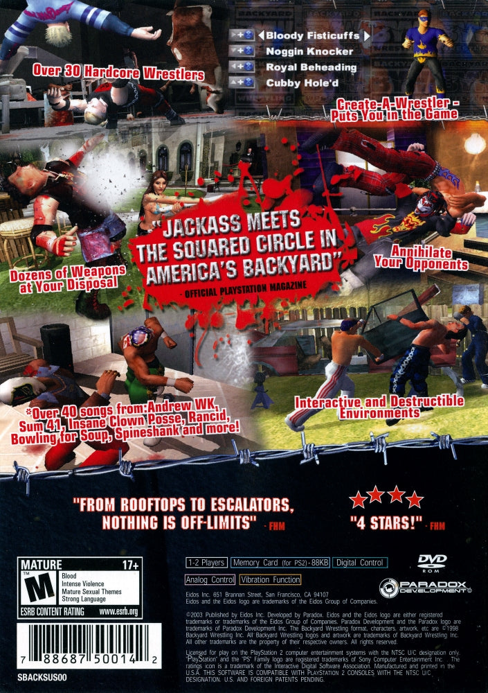 Backyard Wrestling PS2 - Video Game - Used - CaveGamers - Image 2
